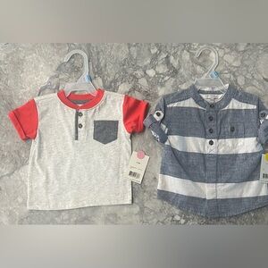 2 Short Sleeve 0-3 month shirts NWT